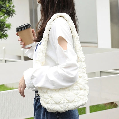 Fashion Nylon Shoulder Bags Tote Handbag Underarm Bag Quilted Winter Versatile Bags for Women Girls