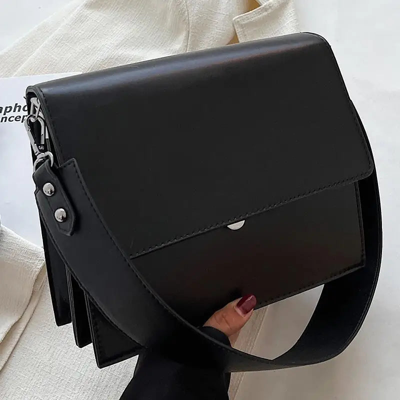 Fashion OL Women Business Briefcases PU Leather Wide Shoulder Strap ShoulderBags Messenger Bags Torebki  Bolso Mujer