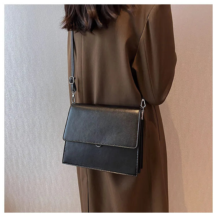 Fashion OL Women Business Briefcases PU Leather Wide Shoulder Strap ShoulderBags Messenger Bags Torebki  Bolso Mujer