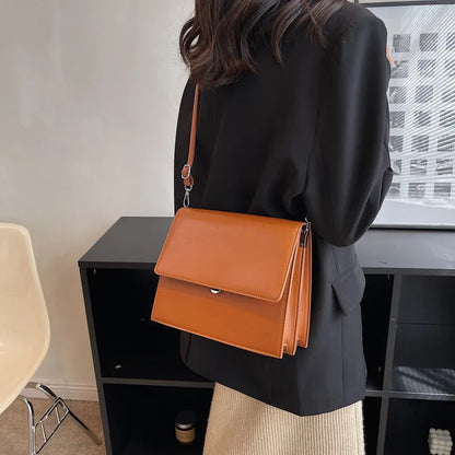 Fashion OL Women Business Briefcases PU Leather Wide Shoulder Strap ShoulderBags Messenger Bags Torebki  Bolso Mujer