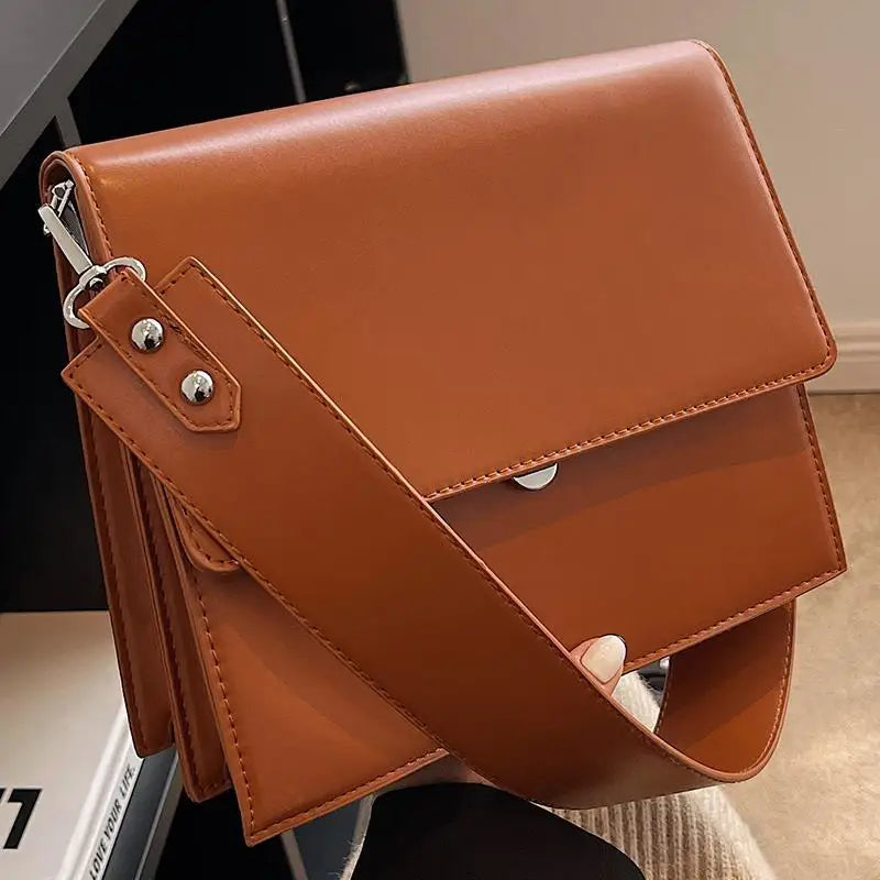 Fashion OL Women Business Briefcases PU Leather Wide Shoulder Strap ShoulderBags Messenger Bags Torebki  Bolso Mujer