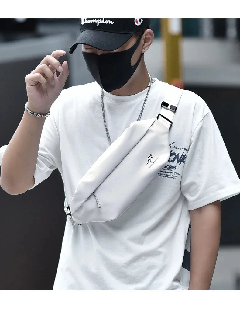Fashion Outdoor Sports waist bag Fanny Pack Men Black Waterproof Shoulder Belt Messenger s Teenager Chest Bag