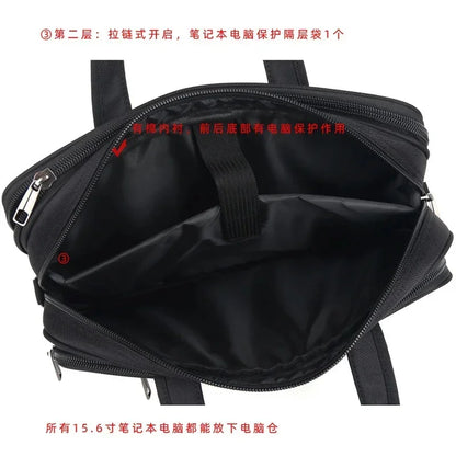 Fashion Oxford Men Briefcases Large Capacity Handbag Business Male Shoulder Messenger 15.6" Laptop Bag