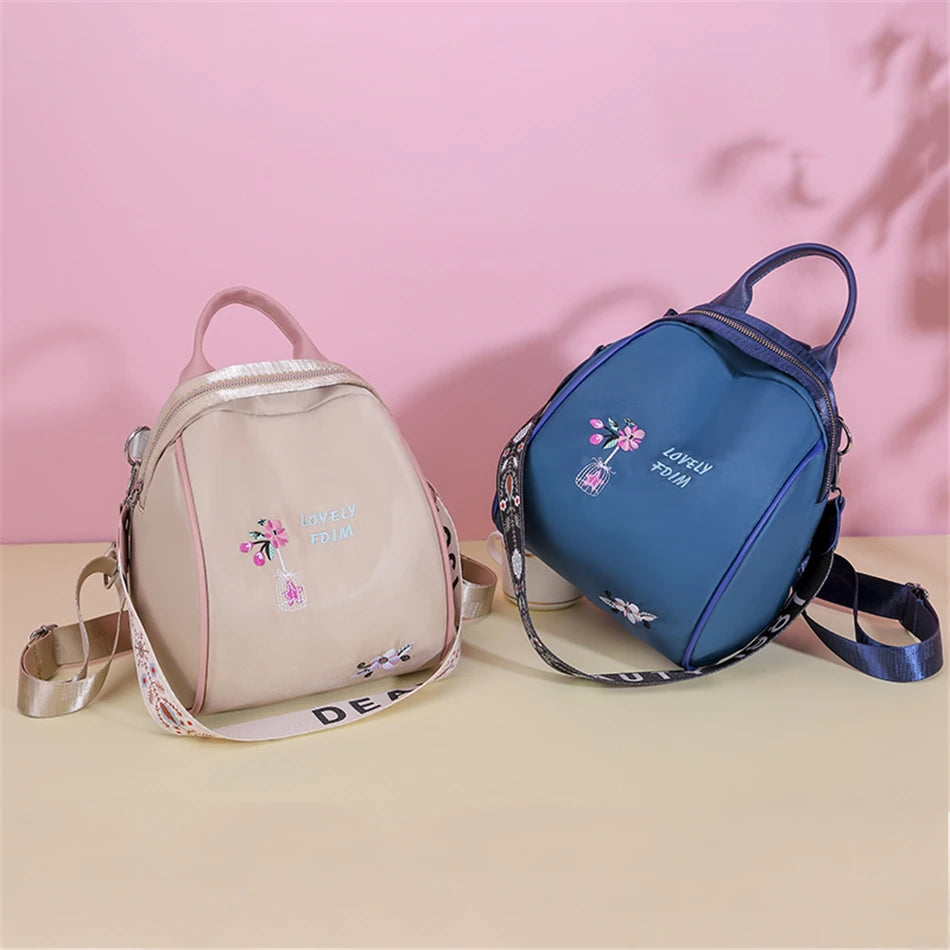 Fashion Oxford Women Backpacks Teenager Girls Embroidery Print School Shoulder Bags High Quality Travel Casual Knapsack Bolsa