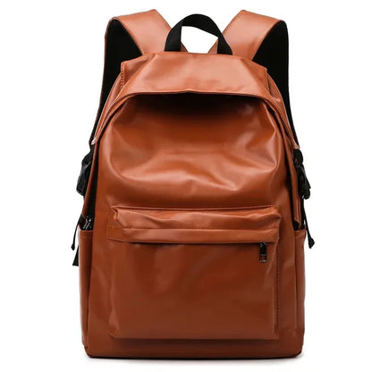 Fashion PU Leather Men Women Waterproof Travel Backpack Business Laptop Bag Korean Student School bags For Boys