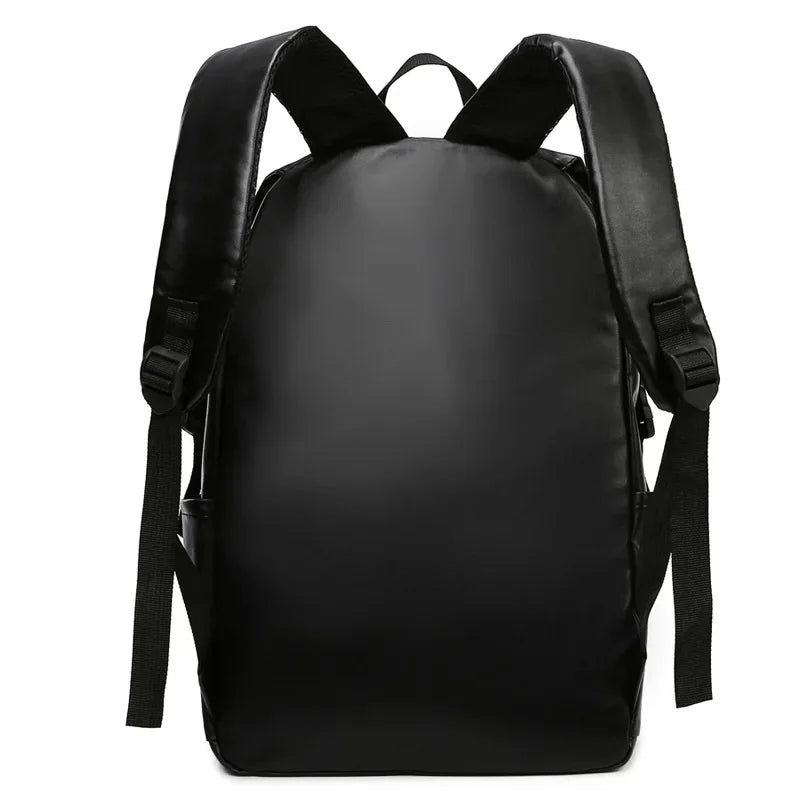 Fashion PU Leather Men Women Waterproof Travel Backpack Business Laptop Bag Korean Student School bags For Boys