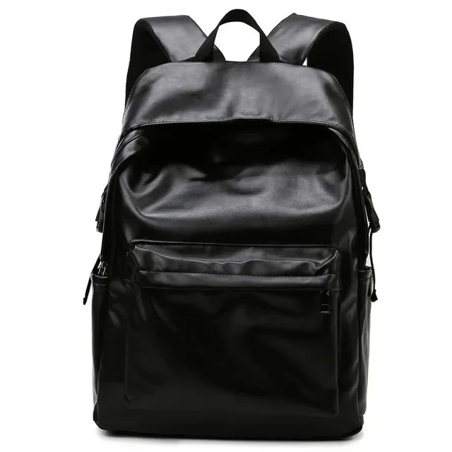 Fashion PU Leather Men Women Waterproof Travel Backpack Business Laptop Bag Korean Student School bags For Boys