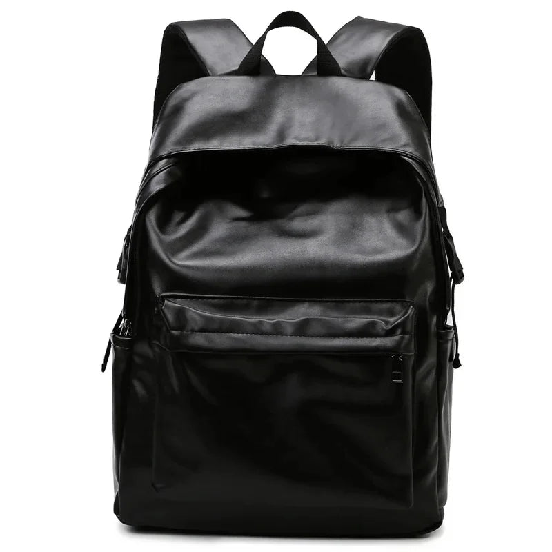Fashion PU Leather Men Women Waterproof Travel Backpack Business Laptop Bag Korean Student School bags For Boys