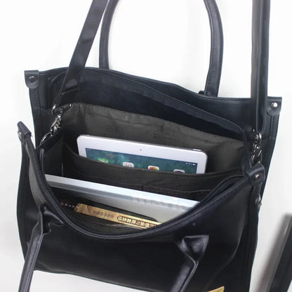 Fashion PU Leather Men's Handbag Large Capacity Male Shoulder Messenger Man Business LaptopTote Bag
