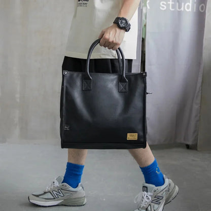 Fashion PU Leather Men's Handbag Large Capacity Male Shoulder Messenger Man Business LaptopTote Bag