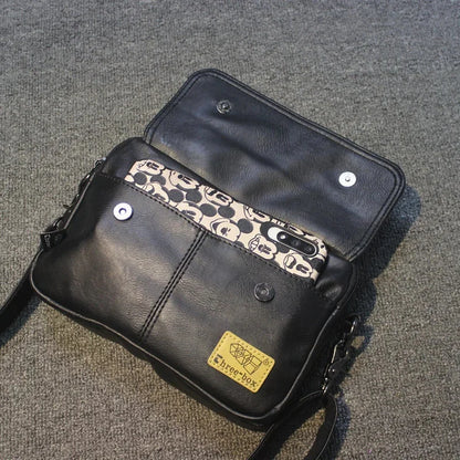 Fashion PU Leather Men's Shoulder Vintage Messenger Korean Style Man Split Crossbody s Flip Sling Bag For Male