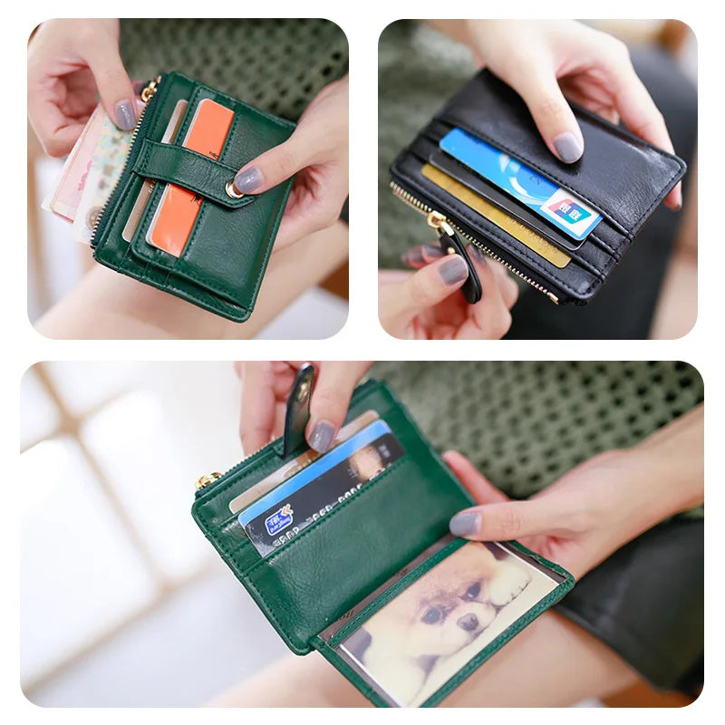 Fashion PU Leather Women Bank Card Holders Portable Mini Credit Card Wallet Purse for Girls Travel Cards Coin Purse Porte Carte