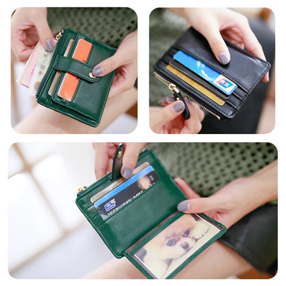 Fashion PU Leather Women Bank Card Holders Portable Mini Credit Card Wallet Purse for Girls Travel Cards Coin Purse Porte Carte