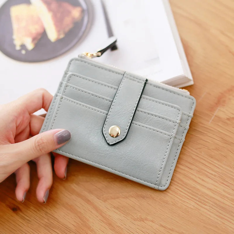 Fashion PU Leather Women Bank Card Holders Portable Mini Credit Card Wallet Purse for Girls Travel Cards Coin Purse Porte Carte
