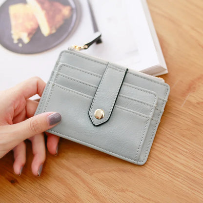 Fashion PU Leather Women Bank Card Holders Portable Mini Credit Card Wallet Purse for Girls Travel Cards Coin Purse Porte Carte