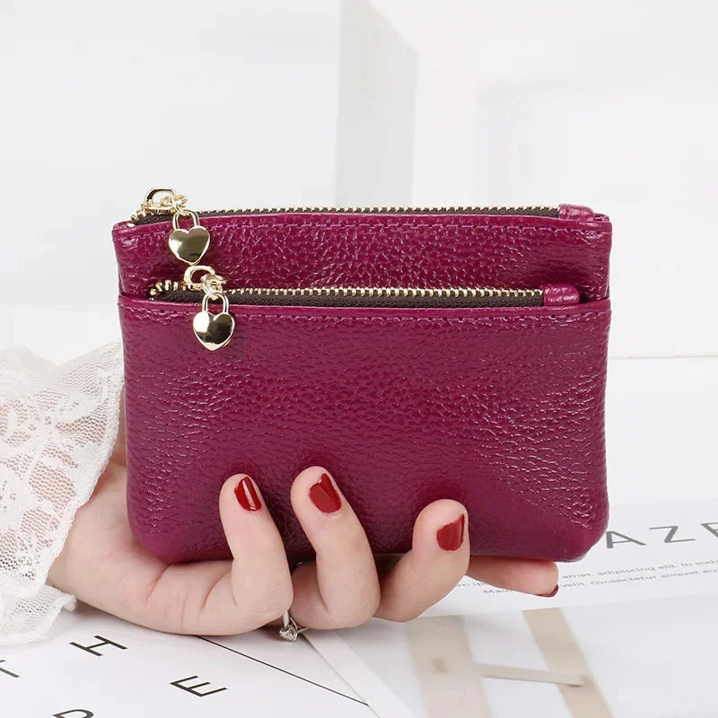 Fashion PU Leather Women's Short Wallet Mini Coin Purse Zipper Change Purses Card Holder Key Pocket Ladies Money Clip