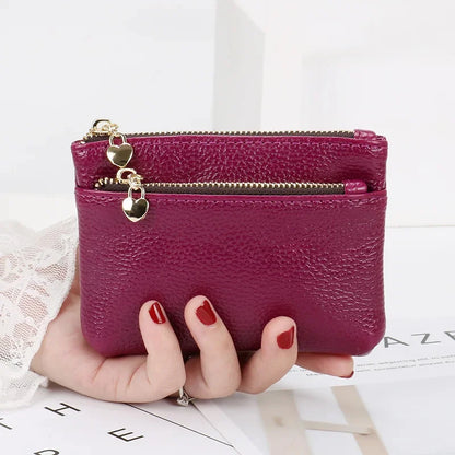 Fashion PU Leather Women's Short Wallet Mini Coin Purse Zipper Change Purses Card Holder Key Pocket Ladies Money Clip