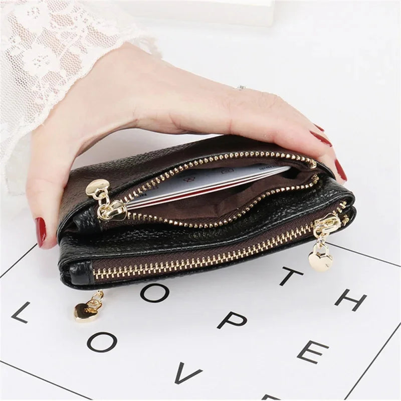 Fashion PU Leather Women's Short Wallet Mini Coin Purse Zipper Change Purses Card Holder Key Pocket Ladies Money Clip