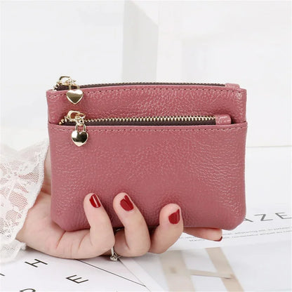 Fashion PU Leather Women's Short Wallet Mini Coin Purse Zipper Change Purses Card Holder Key Pocket Ladies Money Clip