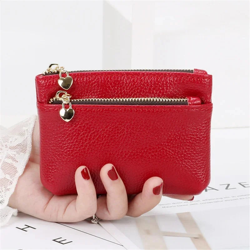 Fashion PU Leather Women's Short Wallet Mini Coin Purse Zipper Change Purses Card Holder Key Pocket Ladies Money Clip