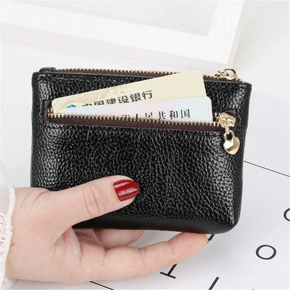 Fashion PU Leather Women's Short Wallet Mini Coin Purse Zipper Change Purses Card Holder Key Pocket Ladies Money Clip