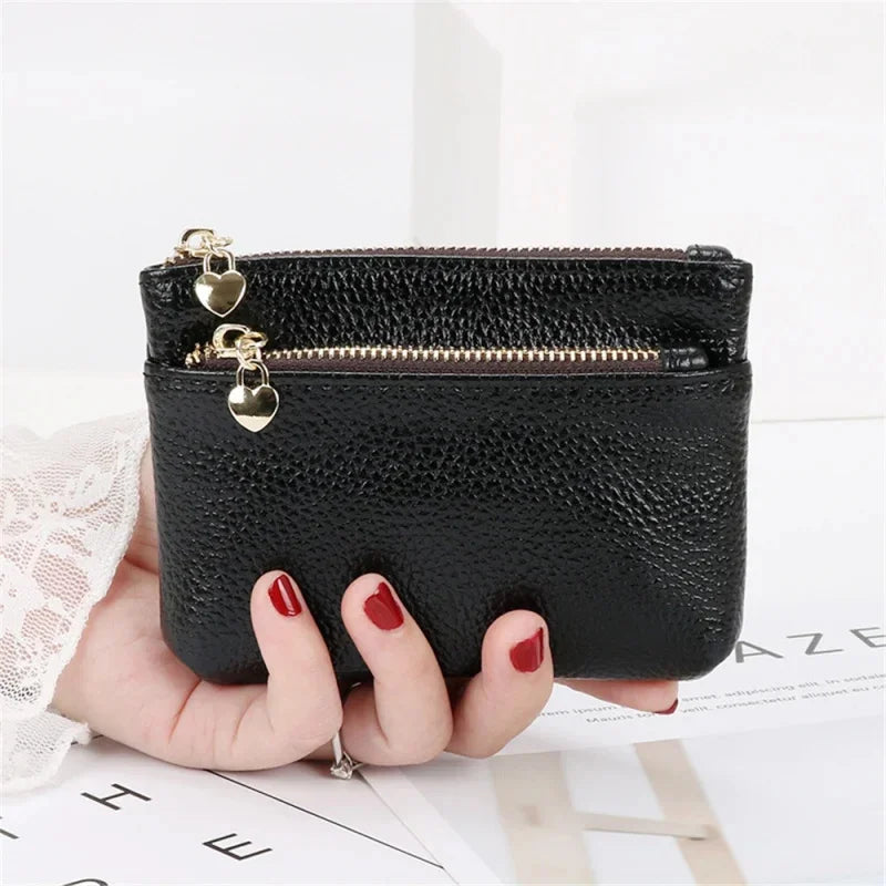 Fashion PU Leather Women's Short Wallet Mini Coin Purse Zipper Change Purses Card Holder Key Pocket Ladies Money Clip