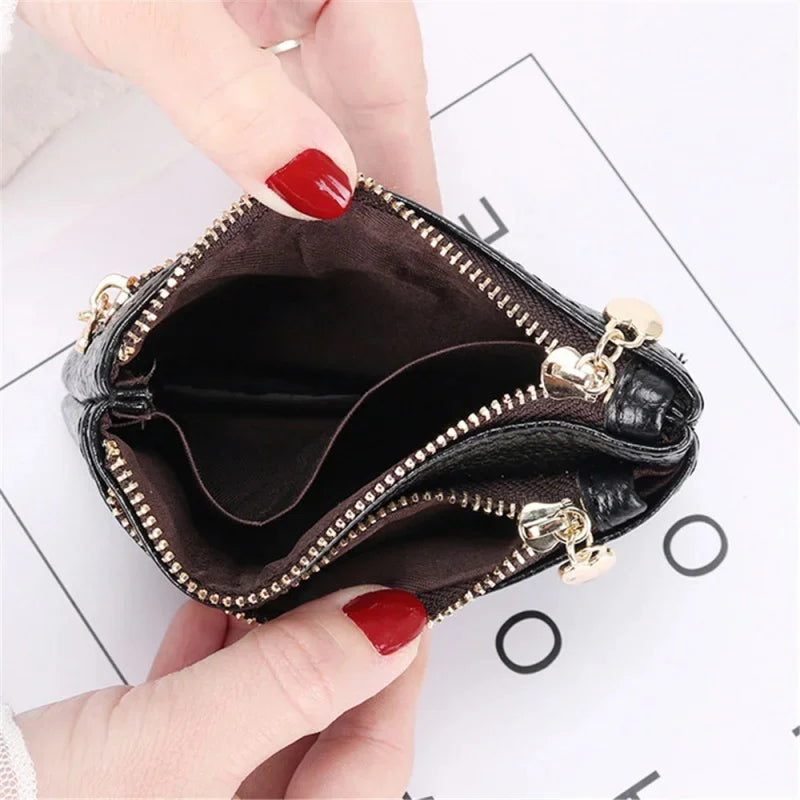 Fashion PU Leather Women's Short Wallet Mini Coin Purse Zipper Change Purses Card Holder Key Pocket Ladies Money Clip
