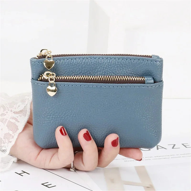 Fashion PU Leather Women's Short Wallet Mini Coin Purse Zipper Change Purses Card Holder Key Pocket Ladies Money Clip