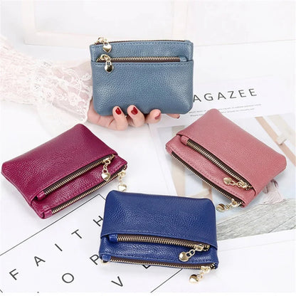 Fashion PU Leather Women's Short Wallet Mini Coin Purse Zipper Change Purses Card Holder Key Pocket Ladies Money Clip