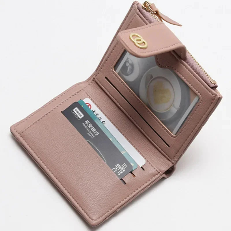 Fashion PU Leather Women's Wallet Zipper Small Coin Purse Multifunction Female Card Holder Cute Money Clip For Ladies