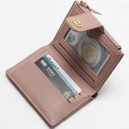 Fashion PU Leather Women's Wallet Zipper Small Coin Purse Multifunction Female Card Holder Cute Money Clip For Ladies