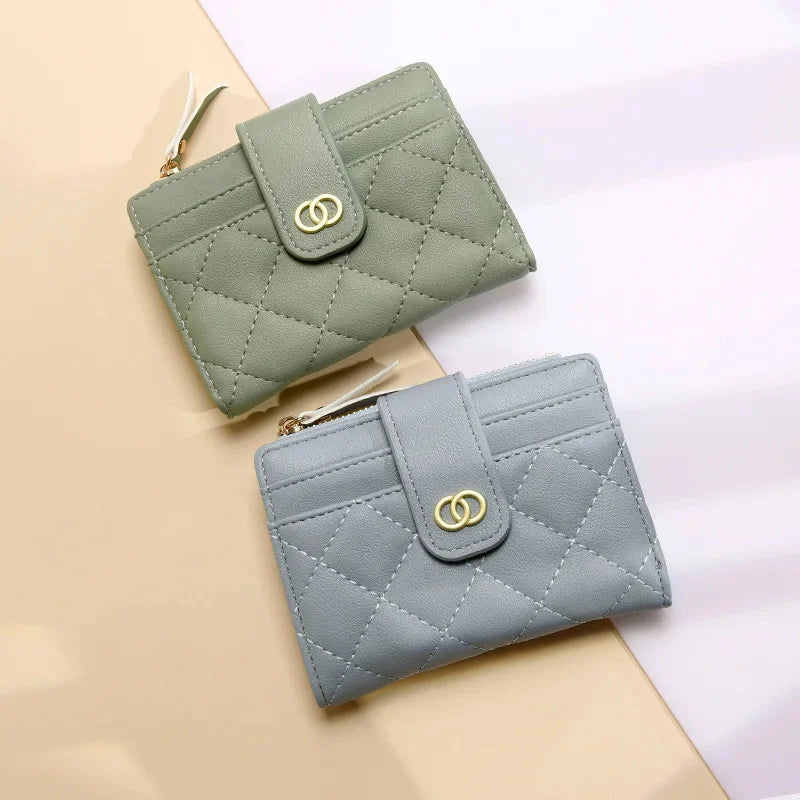 Fashion PU Leather Women's Wallet Zipper Small Coin Purse Multifunction Female Card Holder Cute Money Clip For Ladies