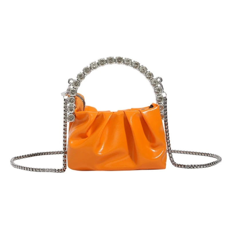 Fashion Pleated Shoulder Bags Mini Cellphone Bag Crossbody Bag Ruched Design Trendy Bag Versatile Travel Bag
