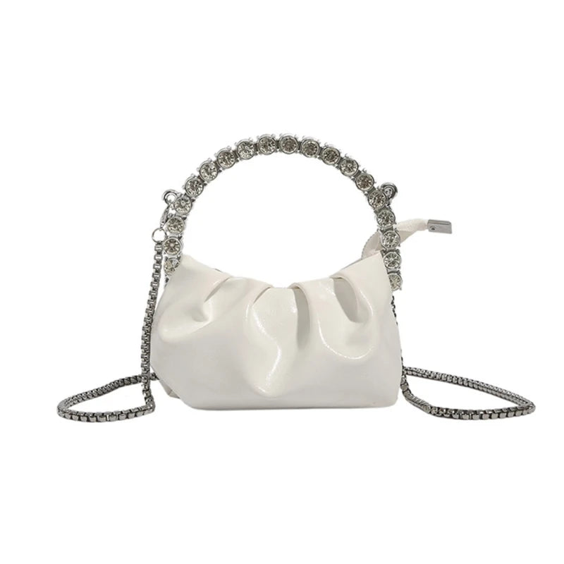 Fashion Pleated Shoulder Bags Mini Cellphone Bag Crossbody Bag Ruched Design Trendy Bag Versatile Travel Bag