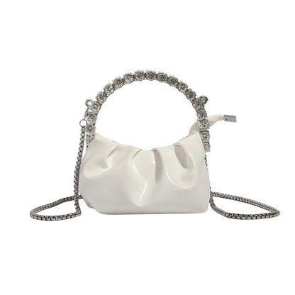 Fashion Pleated Shoulder Bags Mini Cellphone Bag Crossbody Bag Ruched Design Trendy Bag Versatile Travel Bag