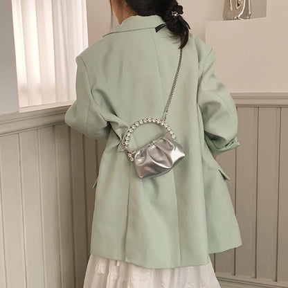 Fashion Pleated Shoulder Bags Mini Cellphone Bag Crossbody Bag Ruched Design Trendy Bag Versatile Travel Bag