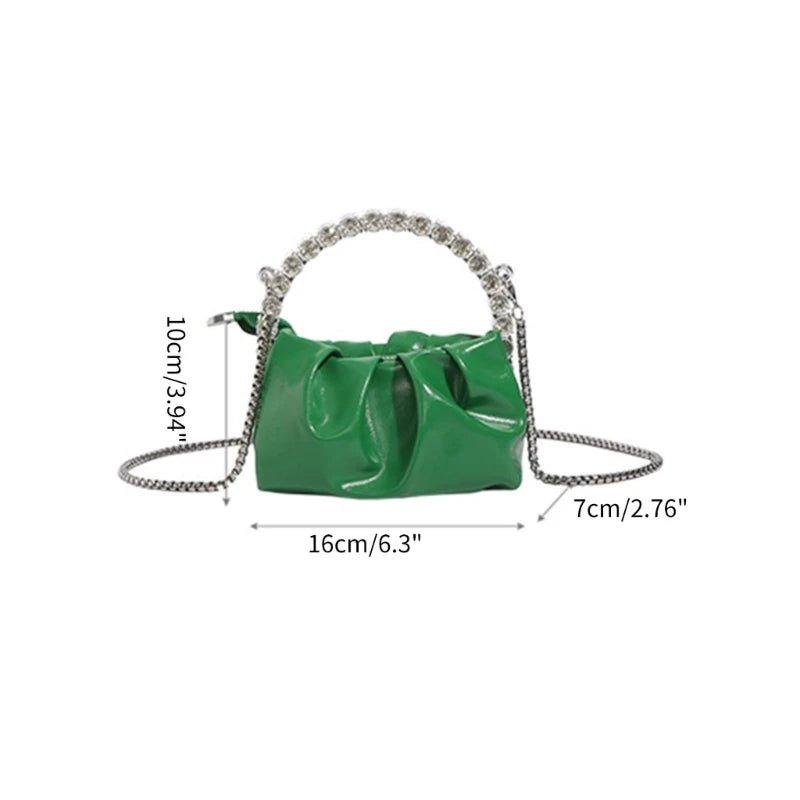 Fashion Pleated Shoulder Bags Mini Cellphone Bag Crossbody Bag Ruched Design Trendy Bag Versatile Travel Bag