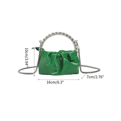 Fashion Pleated Shoulder Bags Mini Cellphone Bag Crossbody Bag Ruched Design Trendy Bag Versatile Travel Bag