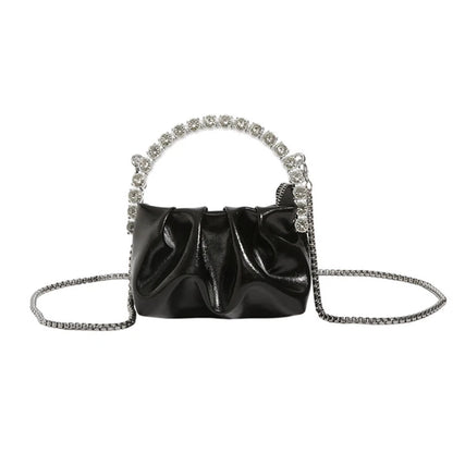 Fashion Pleated Shoulder Bags Mini Cellphone Bag Crossbody Bag Ruched Design Trendy Bag Versatile Travel Bag