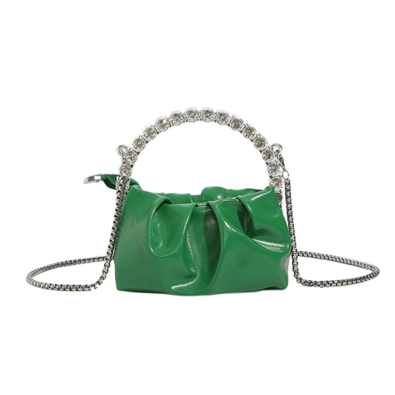 Fashion Pleated Shoulder Bags Mini Cellphone Bag Crossbody Bag Ruched Design Trendy Bag Versatile Travel Bag