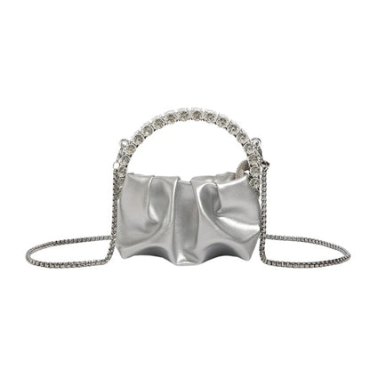 Fashion Pleated Shoulder Bags Mini Cellphone Bag Crossbody Bag Ruched Design Trendy Bag Versatile Travel Bag