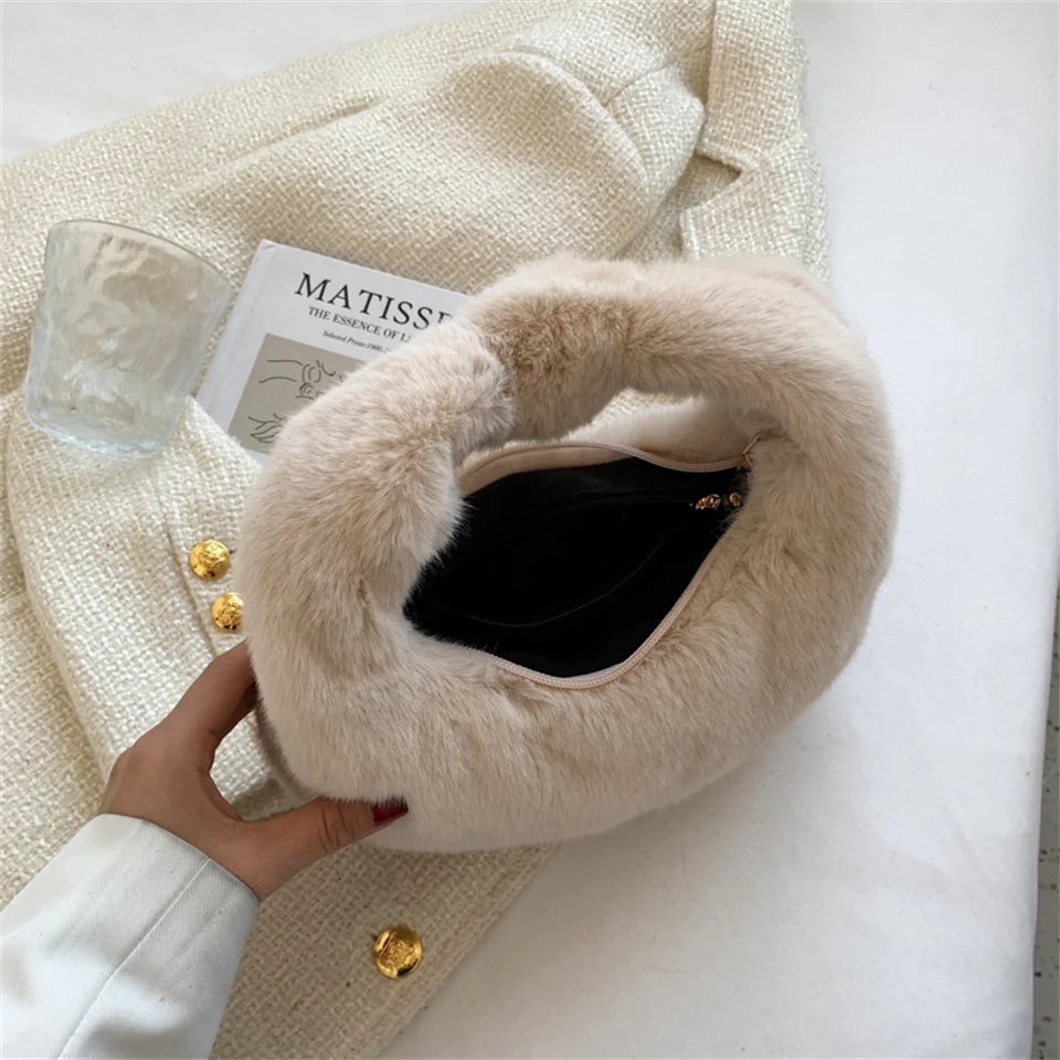 Fashion Plush Tote Womens Shoulder Bags Crossbody Bag Handbags Designer Ladies Messenger Bag