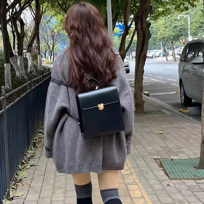 Fashion Preppy Style Female Small Cover Backpacks Day Pack Vintage Girl School Handbags Casual Bags