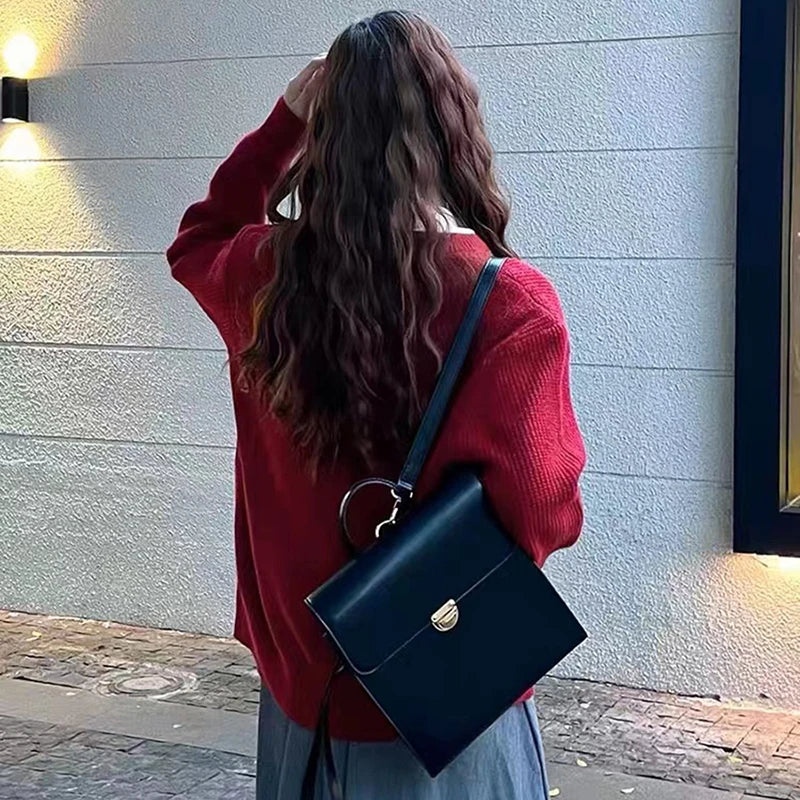 Fashion Preppy Style Female Small Cover Backpacks Day Pack Vintage Girl School Handbags Casual Bags