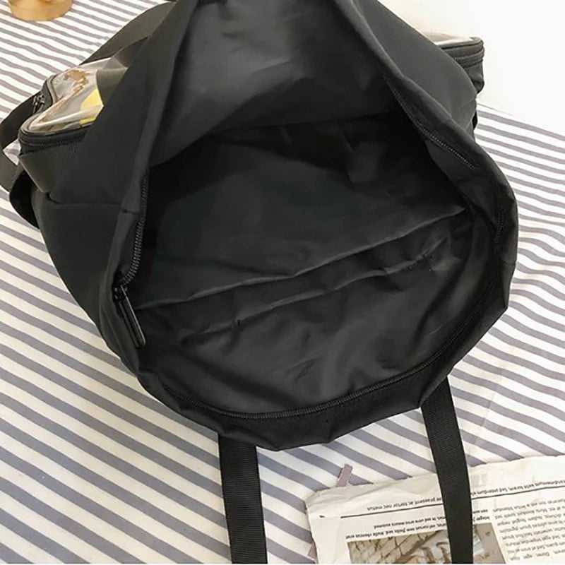 Fashion Preppy Style Unsex High-Capacity Backpacks Women Girl School Travel BookBags Laptop Clear Bags Itabags