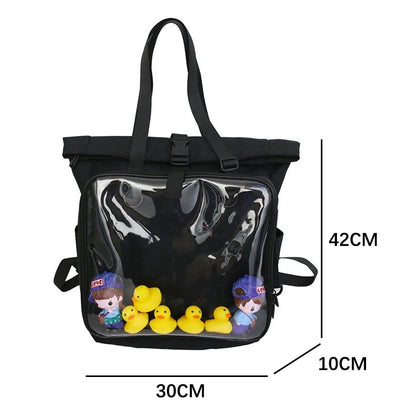 Fashion Preppy Style Unsex High-Capacity Backpacks Women Girl School Travel BookBags Laptop Clear Bags Itabags
