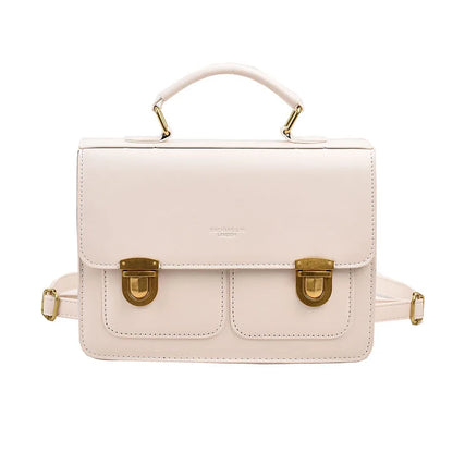 Fashion Preppy Style Women Grils Double Locks PU Backpacks Briefcases Students Colorful HandBags Shoulder Bags