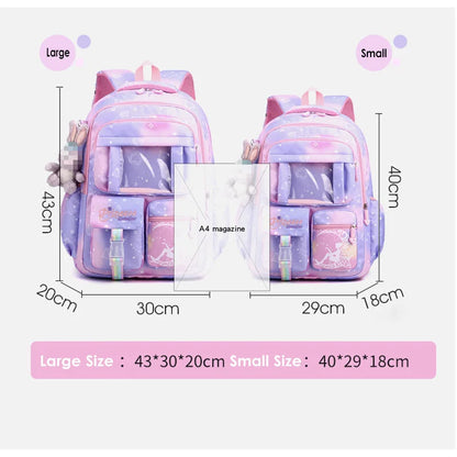 Fashion Primary School Student Backpacks for Girls Cartoon Kawaii Children School Bags Large Casual Kids Bookbag Travel  Bolsas
