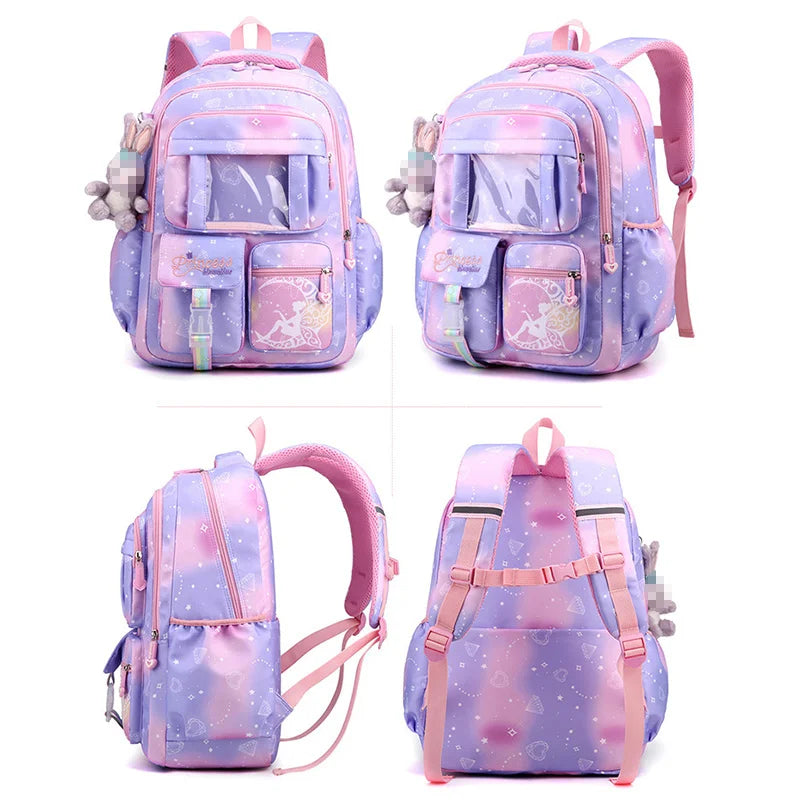 Fashion Primary School Student Backpacks for Girls Cartoon Kawaii Children School Bags Large Casual Kids Bookbag Travel  Bolsas