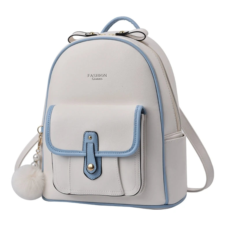 Fashion Pu Leather Women Backpacks Anti-thef School Bag College Girl Backpack Luxury Shoulder Travel Bags Female Bookbag